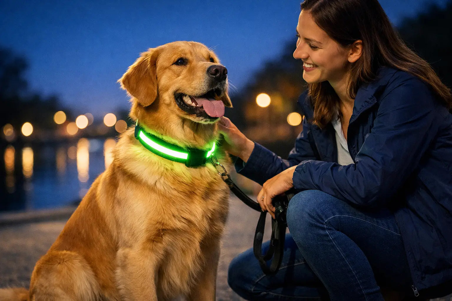 Light Up Dog Collar Safety for Night Walks